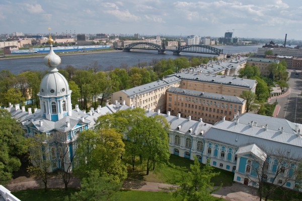 Институт благородных девиц, мост Петра Великого и Охта-Центр