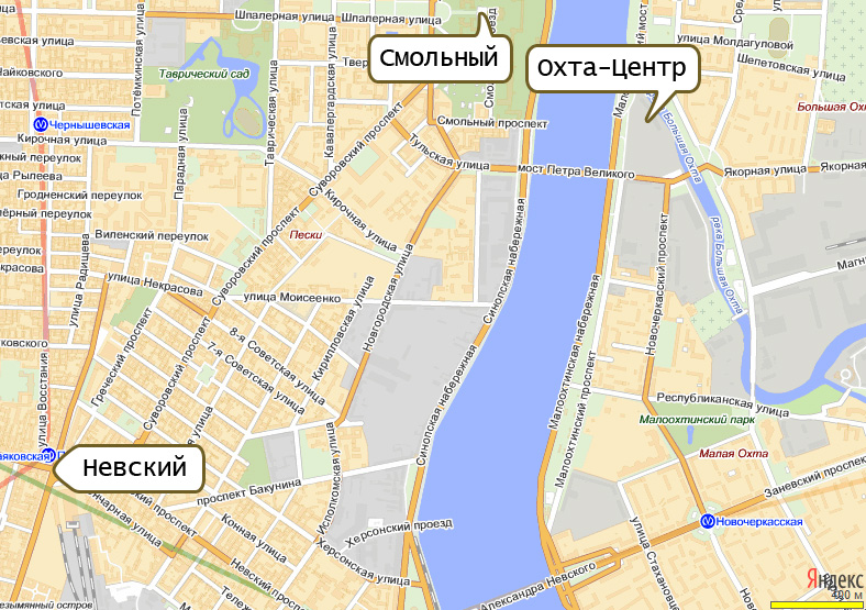 Карта санкт охта